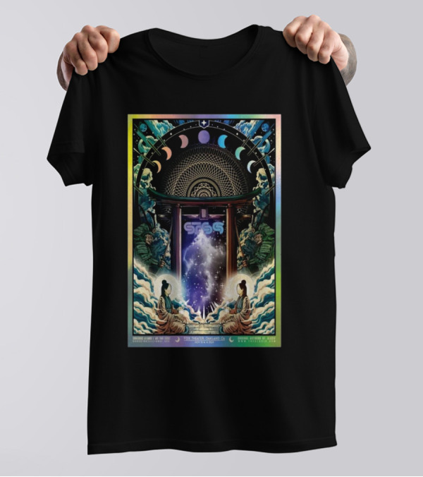 STS9 Fox Theater Oakland CA Nov 15-16 2024 Cosmic Journey Moon Phases T-Shirt