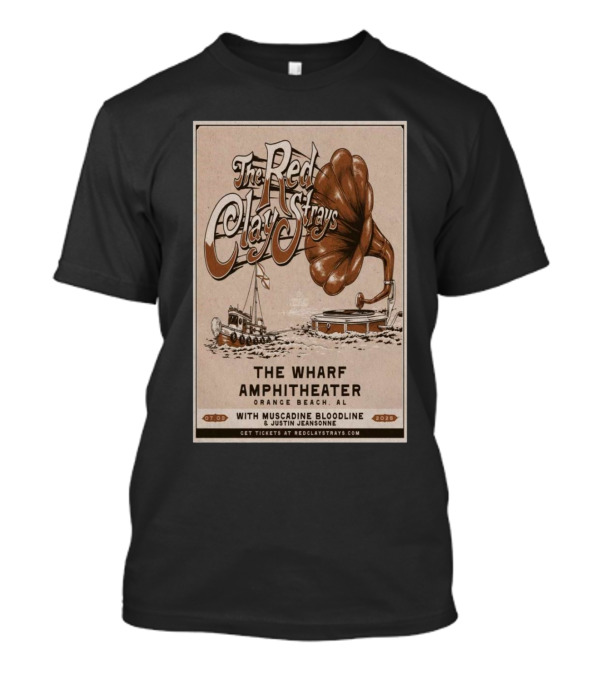 The Red Clay Strays The Wharf Amphitheater Orange Beach AL July 3 2024 With Muscadine Bloodline And Justin Jeansonne T-Shirt