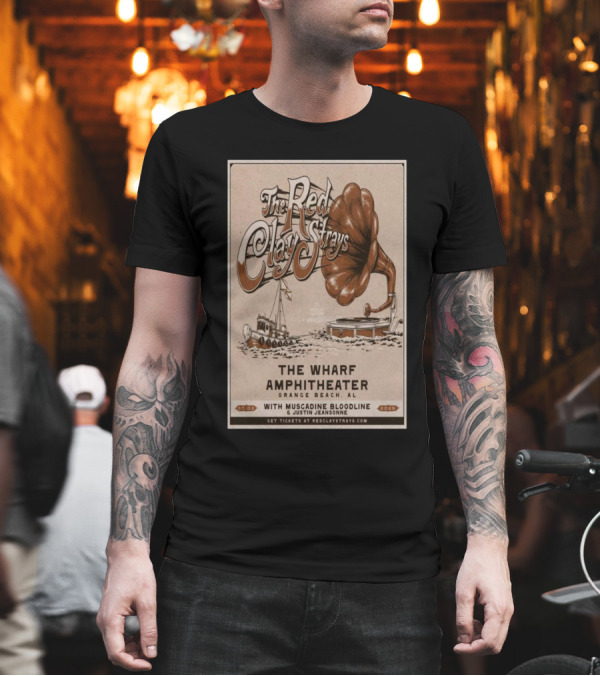 The Red Clay Strays The Wharf Amphitheater Orange Beach AL July 3 2024 With Muscadine Bloodline And Justin Jeansonne T-Shirt