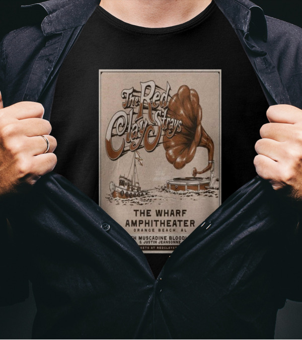 The Red Clay Strays The Wharf Amphitheater Orange Beach AL July 3 2024 With Muscadine Bloodline And Justin Jeansonne T-Shirt