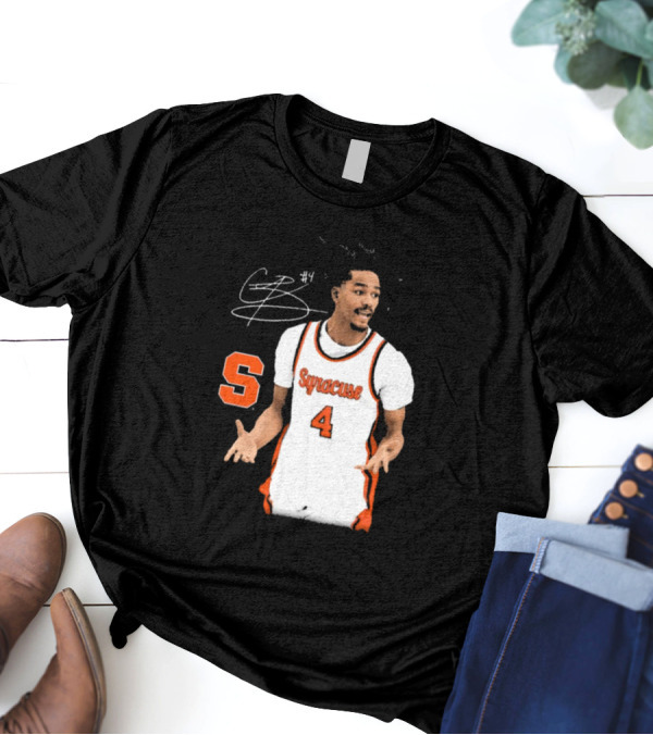 Chris Bell #4 Syracuse Orange Basketball Signature T-Shirt