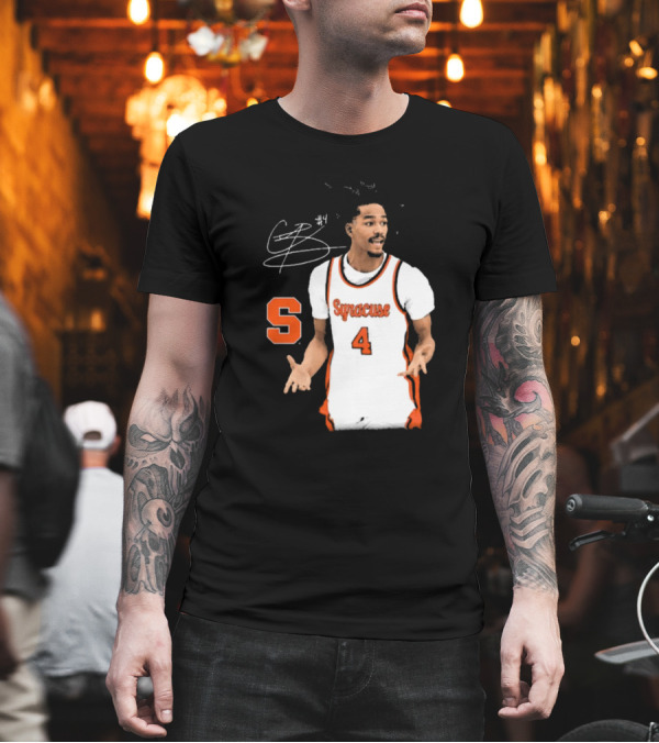 Chris Bell #4 Syracuse Orange Basketball Signature T-Shirt