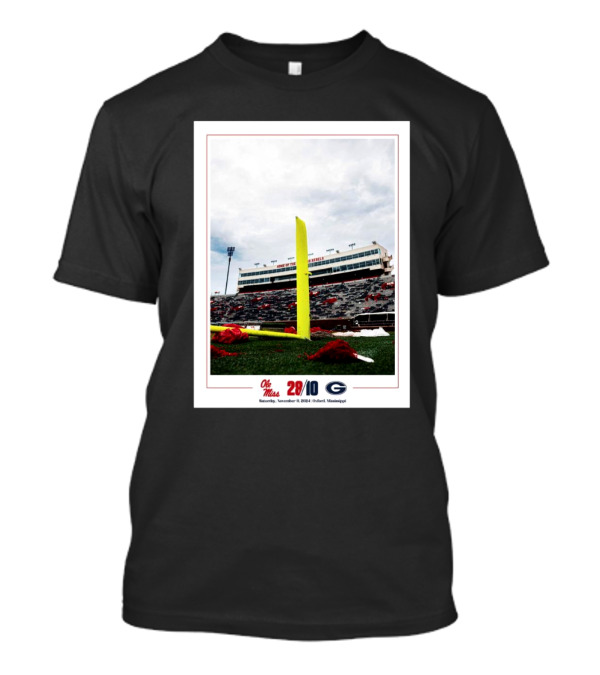 Ole Miss Rebels Vs. Georgia Bulldogs November 9 2024 Oxford Mississippi Score 28-10 T-Shirt