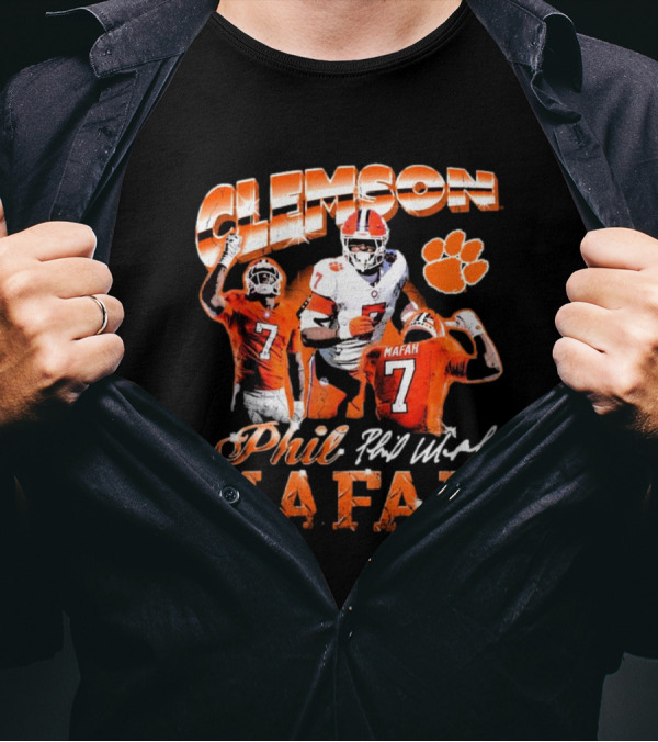 Clemson Tigers Phil Mafah 90s Retro Signature 7 T-Shirt