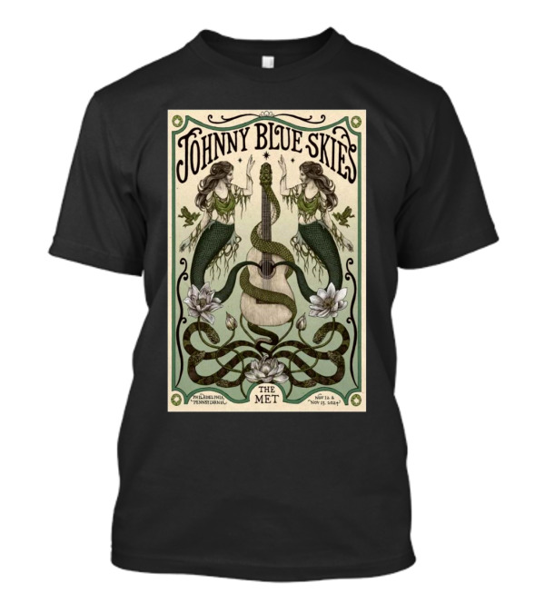 Johnny Blue Skies Two Mermaids And Guitar The Met Philadelphia Nov 12-13 T-Shirt