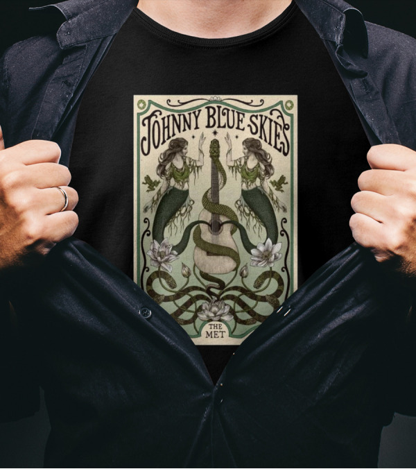 Johnny Blue Skies Two Mermaids And Guitar The Met Philadelphia Nov 12-13 T-Shirt
