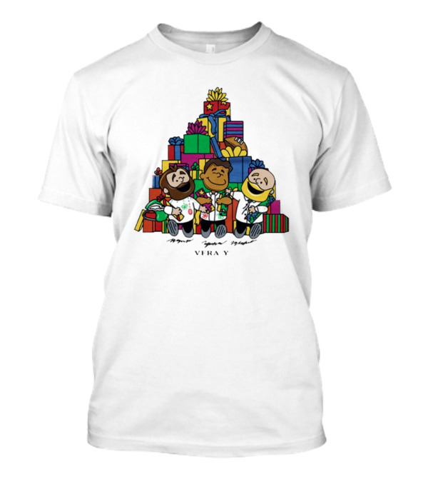 A Philly Special Christmas 2024 Philadelphia Eagles NFL Signatures Cartoon Charlie Brown Peanuts T-Shirt