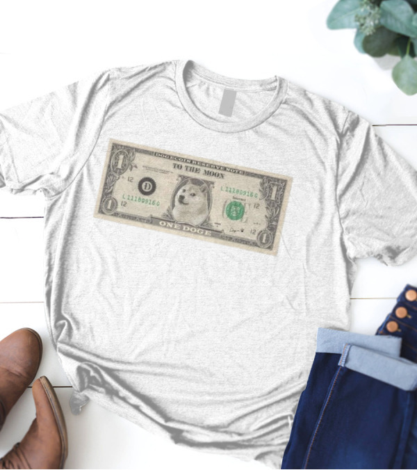 Dogecoin Reserve Note One Doge To The Moon Currency T-Shirt