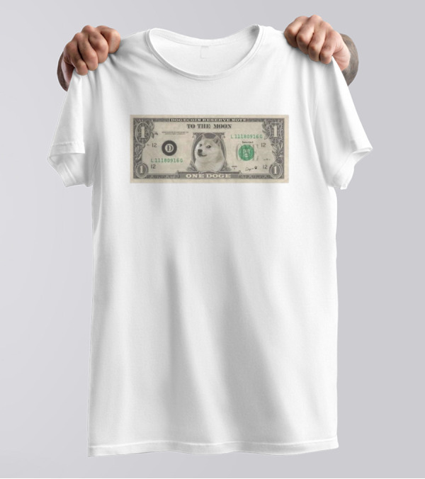 Dogecoin Reserve Note One Doge To The Moon Currency T-Shirt