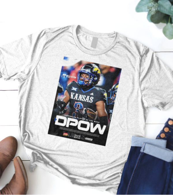 Mello Dotson Kansas Jayhawks DPOW Big 12 Defensive Player Of The Week T-Shirt