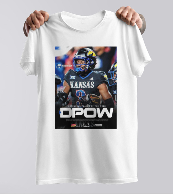 Mello Dotson Kansas Jayhawks DPOW Big 12 Defensive Player Of The Week T-Shirt
