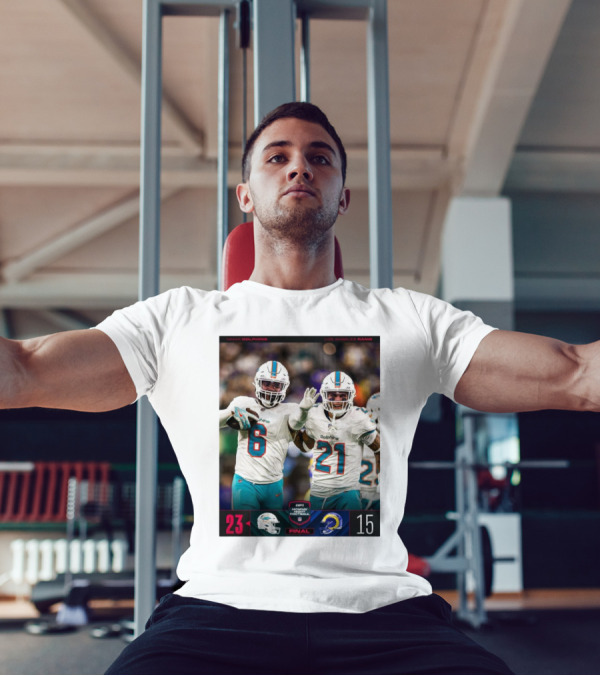 Miami Dolphins 23 Vs Los Angeles Rams 15 Final Score Monday Night Football T-Shirt