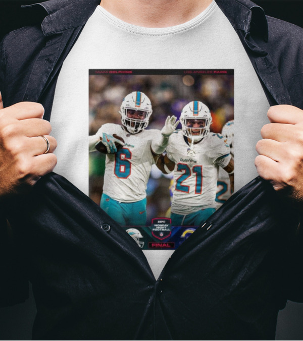 Miami Dolphins 23 Vs Los Angeles Rams 15 Final Score Monday Night Football T-Shirt