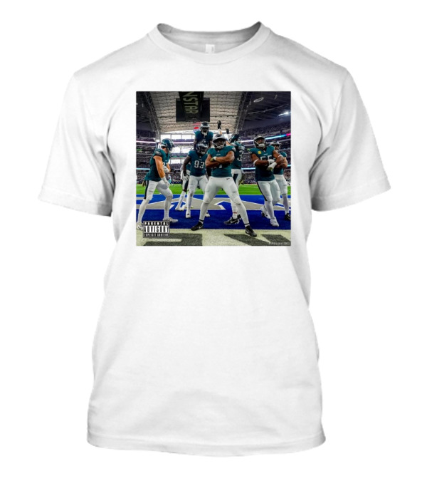 Philadelphia Eagles Parental Advisory End Zone Celebration Album Cover T-Shirt