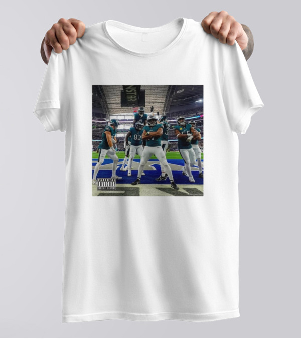 Philadelphia Eagles Parental Advisory End Zone Celebration Album Cover T-Shirt