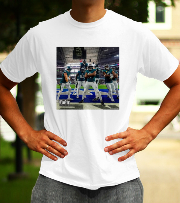 Philadelphia Eagles Parental Advisory End Zone Celebration Album Cover T-Shirt