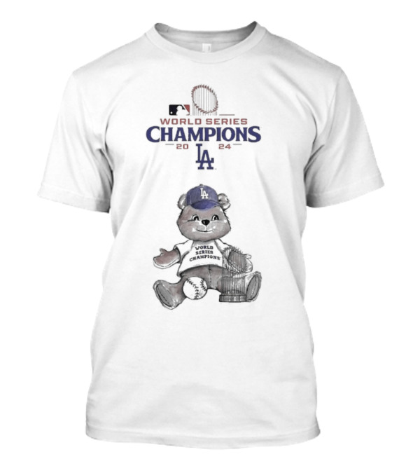 Los Angeles Dodgers Tiny Turnip MLB 2024 World Series Champions Teddy Bear T-Shirt