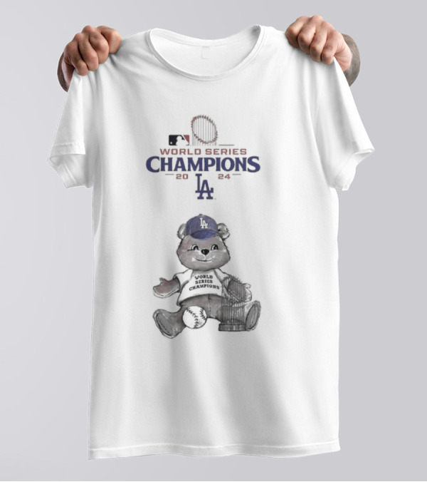 Los Angeles Dodgers Tiny Turnip MLB 2024 World Series Champions Teddy Bear T-Shirt