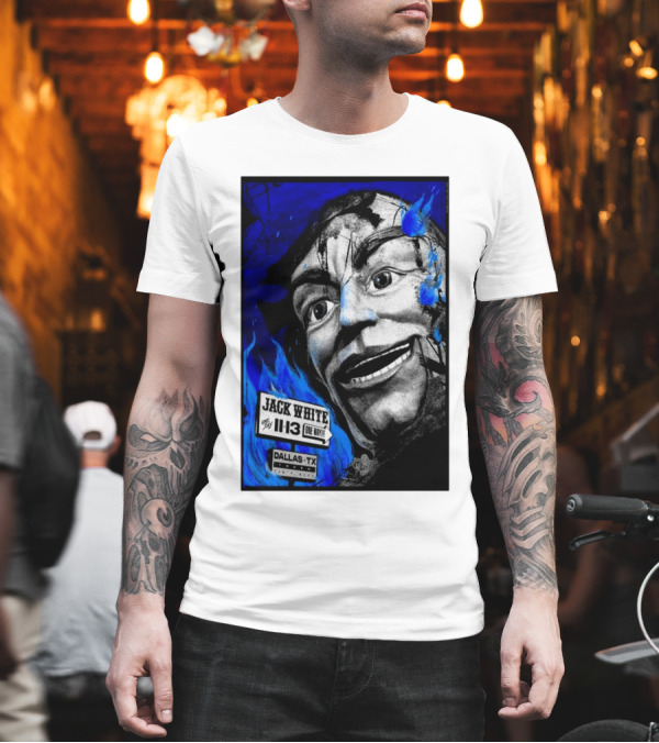 Jack White 11 13 One Night Dallas TX Blue Face T-Shirt