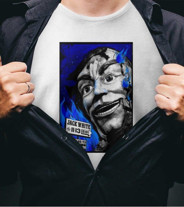 Jack White 11 13 One Night Dallas TX Blue Face T-Shirt