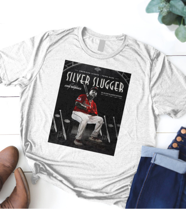 American League Third Base Jose Ramirez 5x Silver Slugger Winner Signature T-Shirt