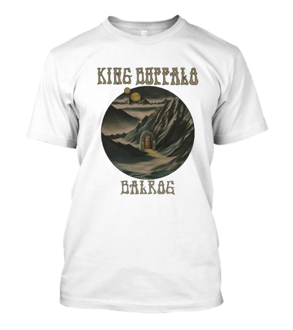 King Buffalo 2024 Balrog New Single Mystical Mountain Gateway Moonlit Scene T-Shirt