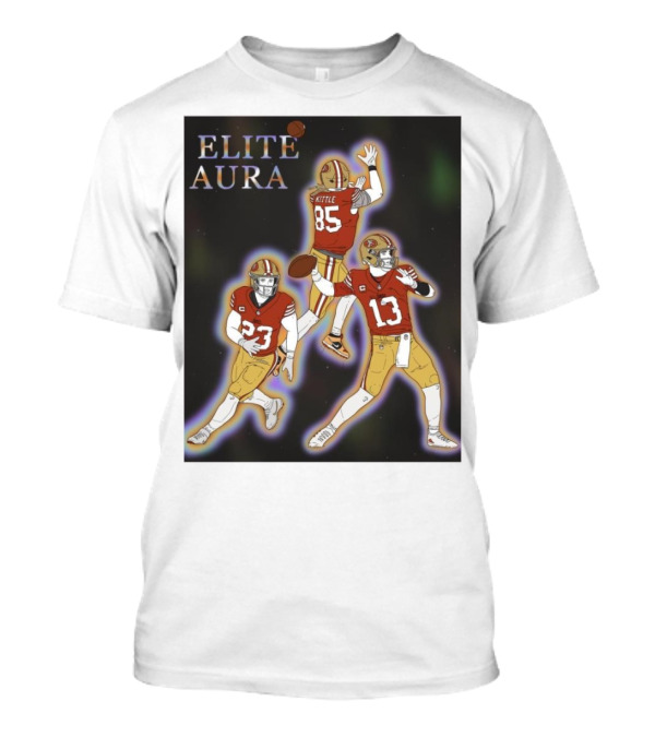 San Francisco 49ers Elite Aura Kittle 85 Redemption Tour 23 13 Football Drawing T-Shirt
