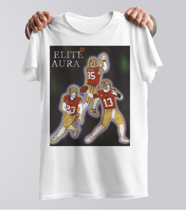 San Francisco 49ers Elite Aura Kittle 85 Redemption Tour 23 13 Football Drawing T-Shirt