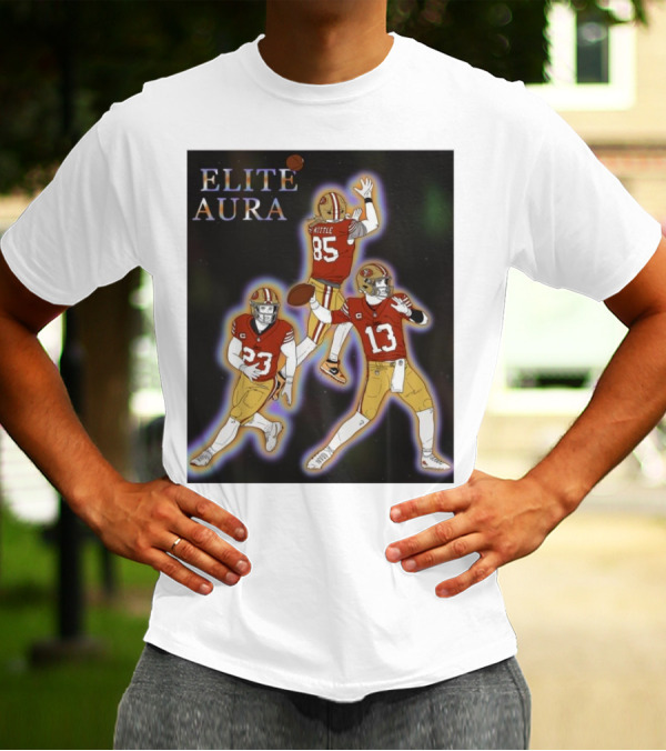 San Francisco 49ers Elite Aura Kittle 85 Redemption Tour 23 13 Football Drawing T-Shirt