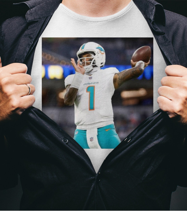 Miami Dolphins Tua Tagovailoa Football Action Win On The Road Primetime Victory T-Shirt