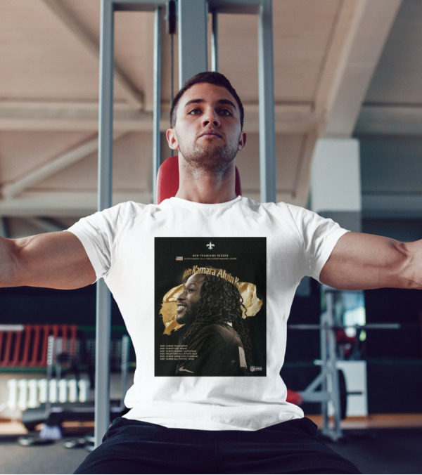 New Franchise Record Alvin Kamara All-Time Career Rushing Leader Most Career Touchdowns New Orleans Saints NFL T-Shirt