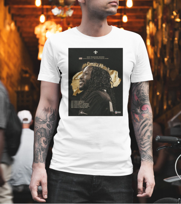 New Franchise Record Alvin Kamara All-Time Career Rushing Leader Most Career Touchdowns New Orleans Saints NFL T-Shirt