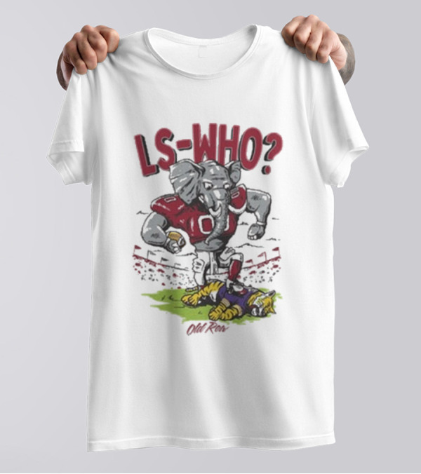Old Row Alabama LS-Who Football Elephant Tiger Stadium Interaction T-Shirt