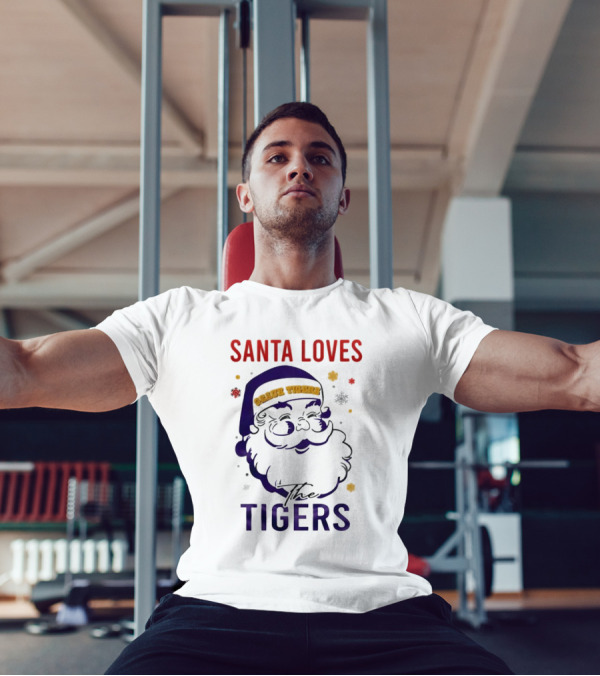 Santa Loves The LSU Tigers Christmas T-Shirt