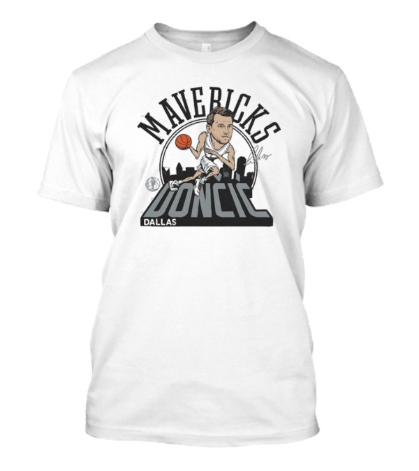 Mavericks Doncic Dallas 2024-25 City Edition Caricature Tri-Blend T-Shirt