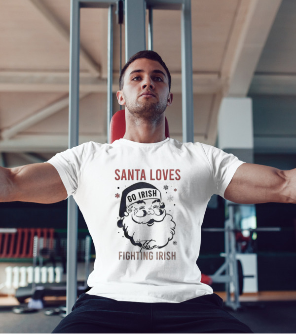 Santa Loves The Notre Dame Go Irish Fighting Irish Christmas T-Shirt
