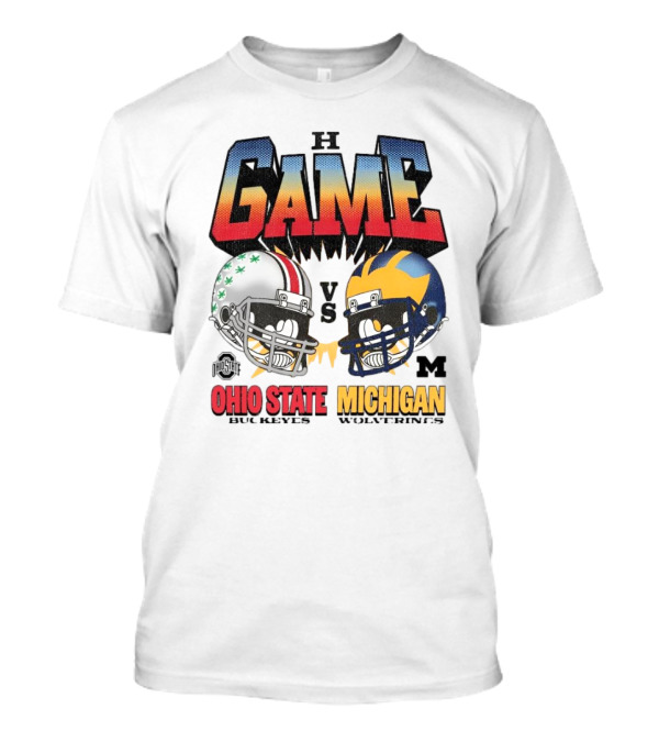 Ohio State Buckeyes Vs Michigan Wolverines The Game Football Rivalry 2024 Helmet Clash T-Shirt