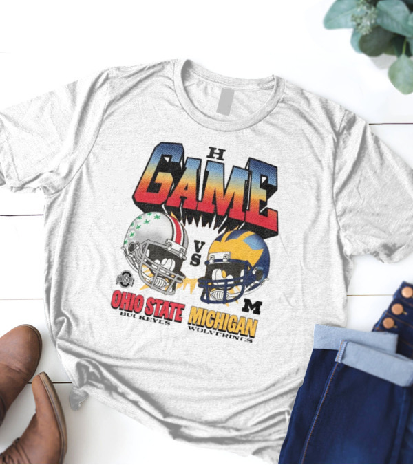 Ohio State Buckeyes Vs Michigan Wolverines The Game Football Rivalry 2024 Helmet Clash T-Shirt