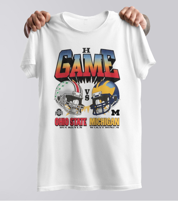 Ohio State Buckeyes Vs Michigan Wolverines The Game Football Rivalry 2024 Helmet Clash T-Shirt