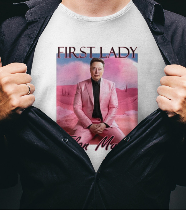 First Lady Elon Musk Pink Suit Portrait T-Shirt