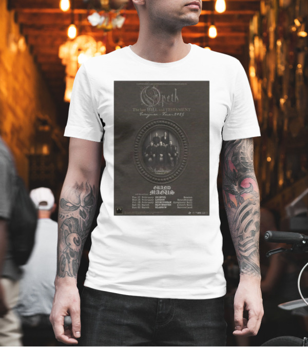 Opeth The Last Will And Testament European Tour 2025 Grand Magus Concert Poster Bristol London Birmingham Manchester Glasgow T-Shirt