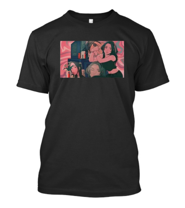 Faroh Simulation Anime Mosaic With Pink Aesthetic And Retro Technology T-Shirt