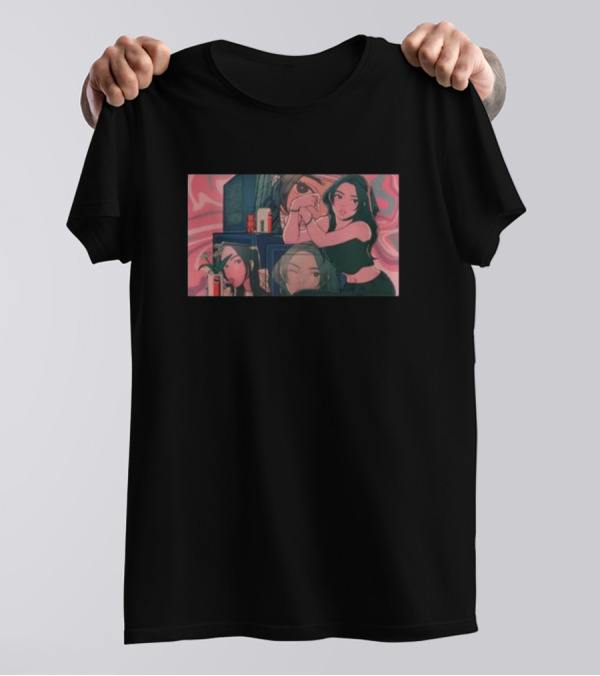 Faroh Simulation Anime Mosaic With Pink Aesthetic And Retro Technology T-Shirt
