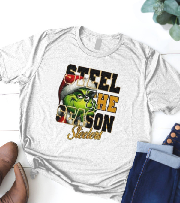 Steel The Season The Grinch Pittsburgh Steelers Merry Christmas T-Shirt
