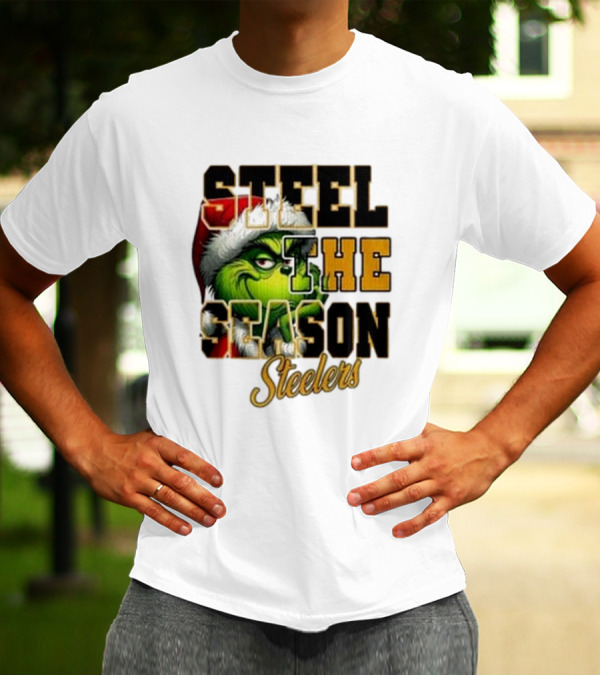 Steel The Season The Grinch Pittsburgh Steelers Merry Christmas T-Shirt