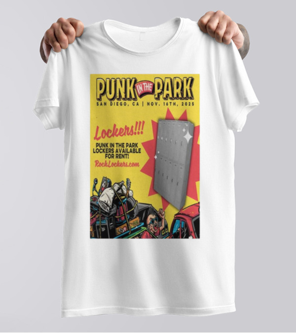 Punk In The Park San Diego CA Nov 16 2025 Lockers Available For Rent RockLockers.com T-Shirt