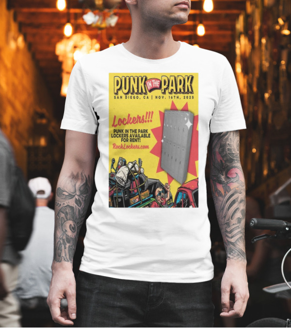 Punk In The Park San Diego CA Nov 16 2025 Lockers Available For Rent RockLockers.com T-Shirt