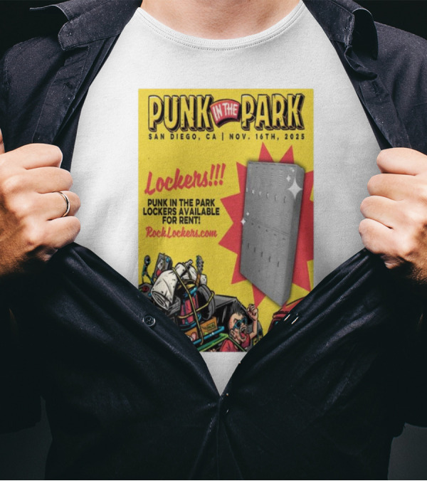 Punk In The Park San Diego CA Nov 16 2025 Lockers Available For Rent RockLockers.com T-Shirt