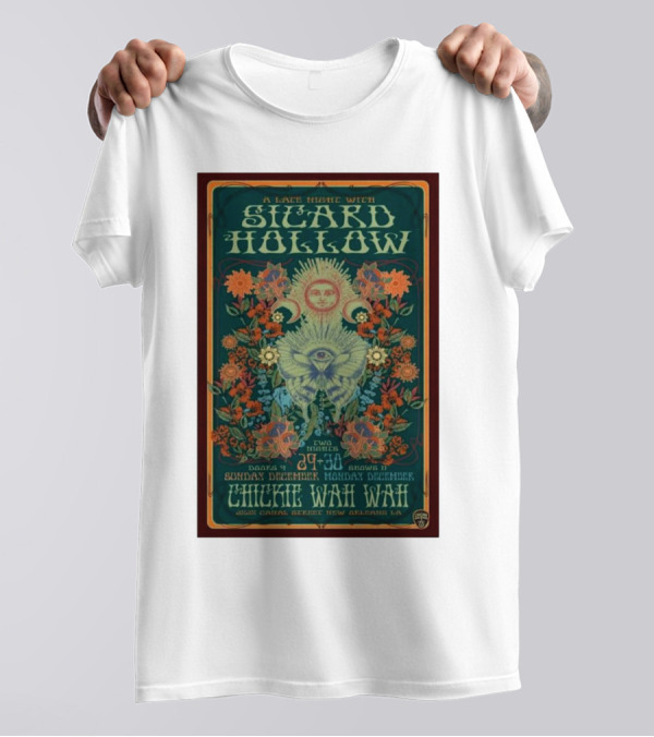 Sicard Hollow Live At Chickie Wah Wah New Orleans December 29-30 2024 Vintage Floral Sunburst T-Shirt