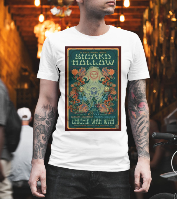 Sicard Hollow Live At Chickie Wah Wah New Orleans December 29-30 2024 Vintage Floral Sunburst T-Shirt